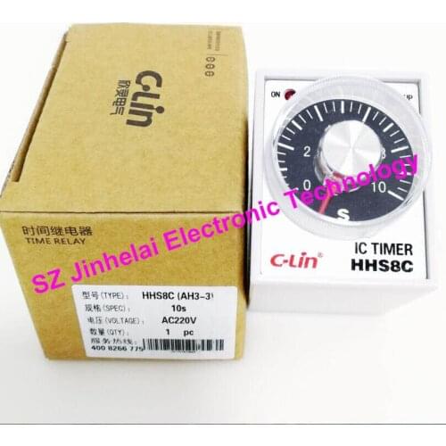 HHS8C(AH3-3) New and original C-Lin Electricity delay time relay 5S/10S/30S/60S/5M/10M/60M AC220V