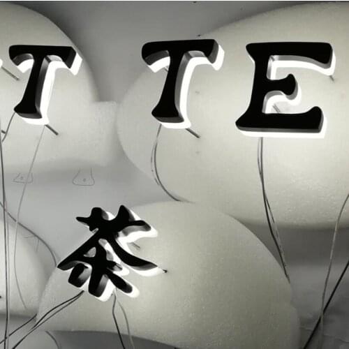 Customized Partial Side Lit Acrylic Illuminated 3D LED Letter Signage for Bar Shop