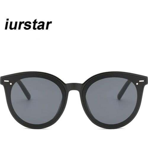 Iurstar luxury Sunglass Mirror Oversized Round Sunglasses Women Brand Designer V Sun Glasses Female Eyewear Mirror Lens Sunglass