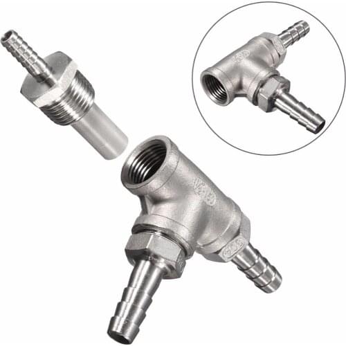 JX-LCLYL 2 Micron - 1/2'' MPT Homebrew Inline Aeration/Oxygenation Diffusion Stone Silver