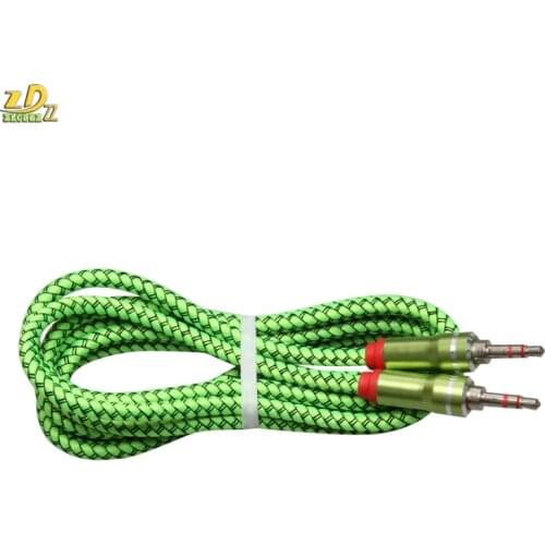 Leather skin style AUX Audio Cable Cord Male to Male Kabel Gold Plug Car Aux Cord for iphone Samsung xiaomi wholesale 300pcs/lot