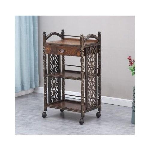 Retro beauty salon stroller European hairdressing tattoo tattoo barber shop three-layer with drawer tool car rack shelf