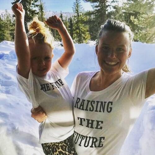 Mum and Me Raising The Future Tee Set Mommy and Me Shirts Family Summer Tops Mom and Daughter Son Matching Clothes Love Mama