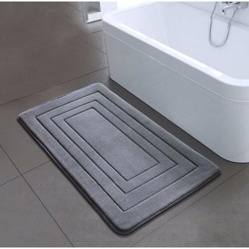 Embossing Coral velvet bedroom Rug Solid colors High quality floor Mats sponge Non-slip bath mat