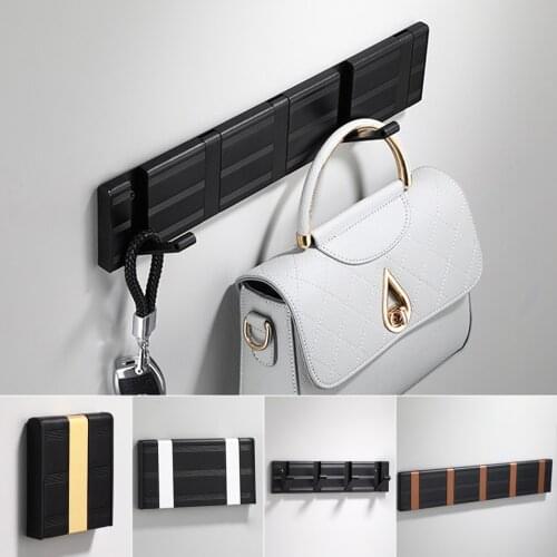 Space Aluminium Robe Hooks Black Gold Sliver Bathroom Towel Coat Key Holder Kitchen Storage Organization 2 3 4 5 Hooks Free Nail