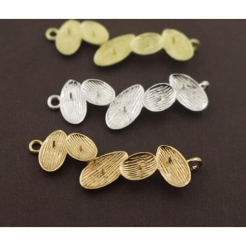 Leaf Leaves Pendant Charms Connectors with Pearl Pins Brass Metal Findings DIY Stuffs Ancient Jewelry Accessories Choose Colors