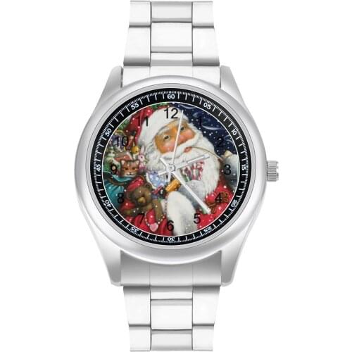 Santa Claus Quartz Watch Strong Man Wrist Watch Design Stainless Fishing Wideband Wristwatch
