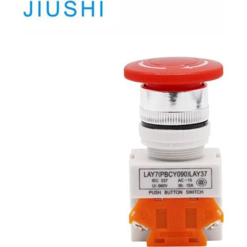 LAY37-11ZS 22mm emergency stop push button 1NO 1NC mushroom starter switch 10a 380v
