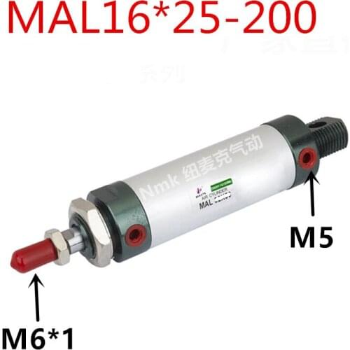 Small aluminum alloy mini cylinder bore MAL16 * 25/50/75/100/125/150/175/200-S-CA