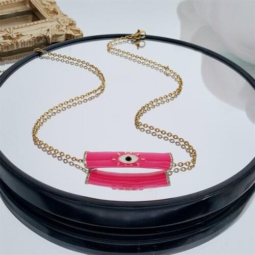 Fashion Pendant Necklace Long Strip Devils Eye Retro Necklace Jewelry Accessories for Men and Women