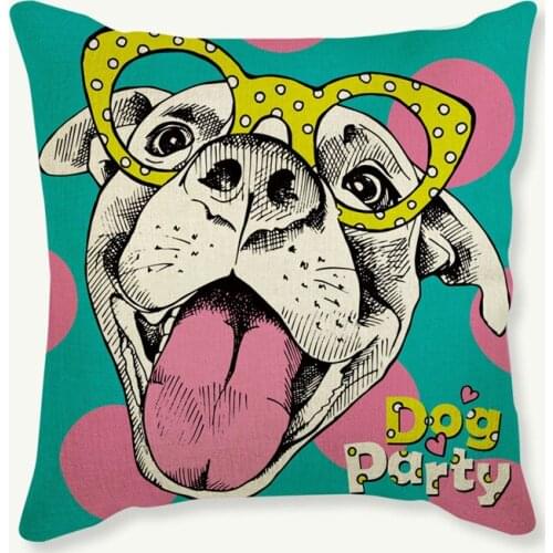 Cushion Cover Lovely Cute Dog and deer Pillowcases Cotton Linen Printed 18*18 inches Euro Pillow Covers Decorative Pillows