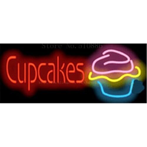 Cupcakes NEON SIGN REAL GLASS BEER BAR PUB LIGHT SIGNS store display Bulbs Desserts food bread Pastries Lights 17*14"