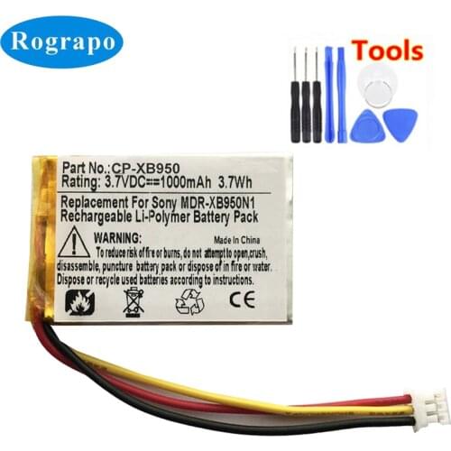 New 3.7V 1000mAh US633446E LIS1553(SY6) Replacement Battery For Sony MDR-XB950N1 SRS-WS1 Headphones Bateria Batterie Batteries