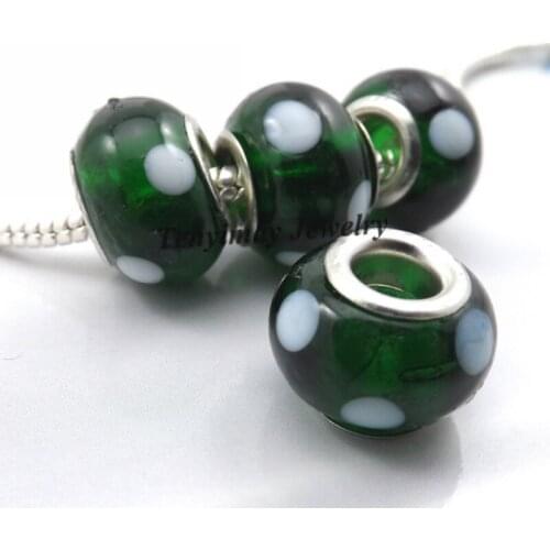 Wholesale European Glass Charm Beads For Snake Chain Bracelet DIY 50pcs/lot Free Shipping LB812