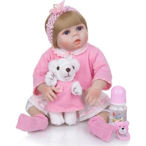 23 Inch Full silicone vinyl reborn baby doll cute Lucy face girl bebe reborn children holiday gift birthday present dolls