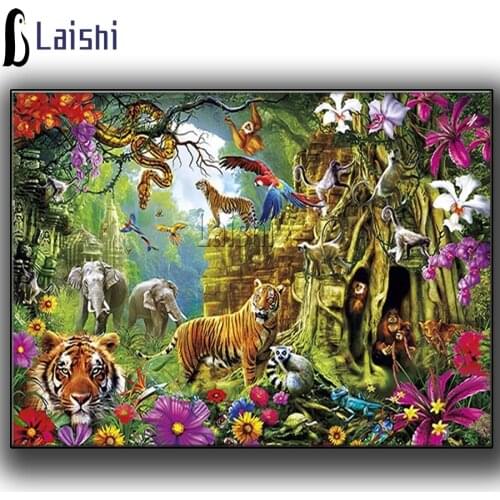 Full drill diamond painting specials 5D Animal World Tiger Elephant Diamond Embroidery Mosaic Painting DIY Gift Home Decor