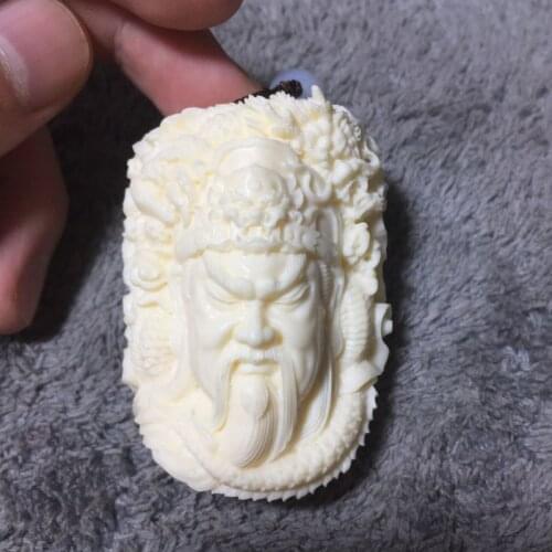 Precision carved ivory fruit tray dragon guan gong wu god of wealth handcrafts men sculpture statue home decoration wedding