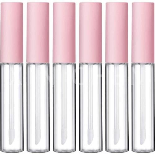 5 PCS 10ML Lip Gloss Tubes Empty Refillable Bottles Mini Portable Makeup tube Cosmetic Containers for Travel Cute Pink White