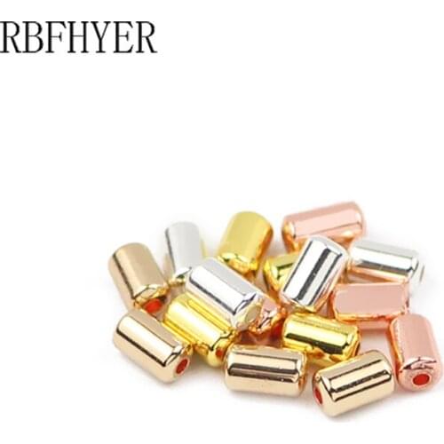 RBFHYER Cylinder Hematite Gold Silve Natural Stone Round Loose Beads Diy Jewelry bracelets Earrings For accessories Wholesale