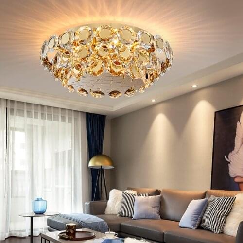Light luxury crystal ceiling lamp art creative living room bedroom dining room atmosphere simple ceiling lamp