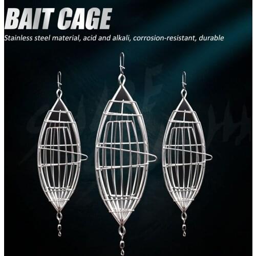 Stainless Steel Wire Fishing Lure Conical Cage Fish Bait Lure Fishing Accessory Bait Cage Fishing Trap Basket Feeder Holder