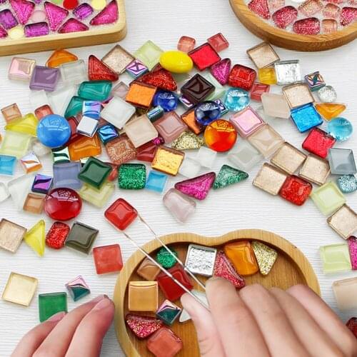 Mixed Mosaic Tiles 200g Irregular Mosaic Making Materials DIY Hobby Wall Crafts Decorative Mosaic Pieces for Arts
