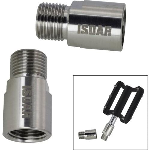 1Pair Steel Bike Pedal Extenders Bicycle Pedal Spacers For MTB Road 9/16 Inch Bike Pedal Adapters Spacers Bike Parts