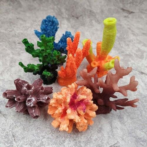 1pc Resin Fish Tank Landscape Aquarium Decoration Artificial Coral Colorful Coral Fish Aquatic Ornament Fish Tank Decorations
