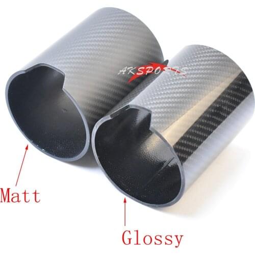 1PC Outlet 93mm Car Universal Case Matt Exhaust Tip housing Glossy Carbon Fiber Exhaust Muffler Pipe Tip Cover For BMW