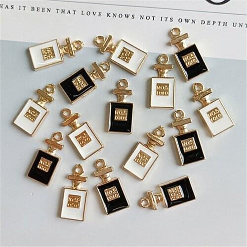 10pcs Cute Enamel Perfume Bottles Charms Pendant DIY Earring Necklace Keychain Charms Jewelry Making Accessories