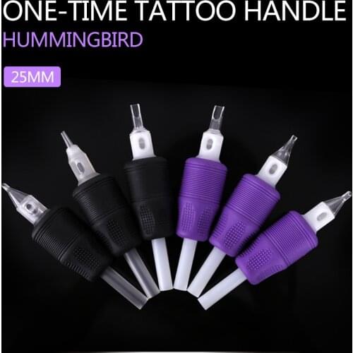 20PCS HUMMINGBIRD 25MM Premade Sterilized Disposable Tattoo Grip Tube Supply 3/5/7/9/11/13/15R Size Tattoo machine Grip purple