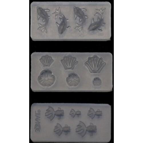 3Pcs Mini Size Goldfish Lotus Leaf Earrrings Necklaces Resin Water Dag DIY Resin Jewelry Mold Kit Jewelry Making Tools