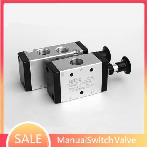 3R210-10 5 Port 2 Pos Hand Lever Operated Control Pneumatic Valve Manual switch valve push connector Muffler