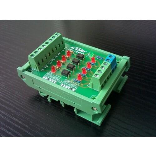 4 Way Photoelectric Isolation Module PLC Signal Level 4 Channel Voltage Conversion Board PNP Output OC