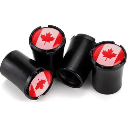4pcs/Lot Canada Flag Car Tire Valve Caps For Chevrolet Cruze Aveo Captiva Wheel Tires Air Dust Waterproof Screw Airtight Cap