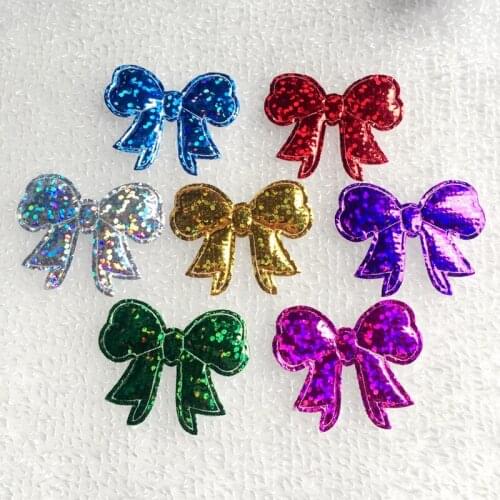 400PCS/lot 28*33mm Pretty Flashing bow Appliques / Scrapbooking craft wedding decoration C51A*5