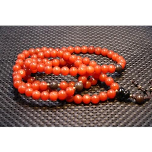5A+ energy&royal Tibetan Old Red Agate Prayer Bead 108 PCS Lama necklace From LKbrother Sauces Top Quality