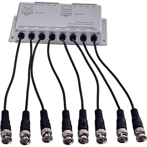 8CH HD CVI/TVI/AHD Passive Transceiver 8Channels Video Balun Adapter Transmitter BNC to UTP Cat5/5e/6 Cable 720P 1080P