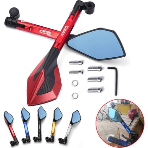 CNC Aluminum Motorcycle Side Mirrors Motorbike Bluish Reverse Mirrors For Honda CBR600RR CBR 600 RR cbr600 rr 2003-2021 2020