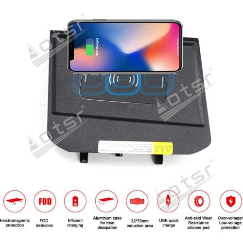 QI car Infrared wireless charger For Peugeot 4008/5008 2016-2018 infrared Wireless Charging Car Phone Holder for iphone/Samsung