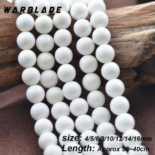 4A/5A 4-16mm Wholesale Natural Stone beads For Beading White Round Stone Loose Beading Diy Beads for jewelry making WBL