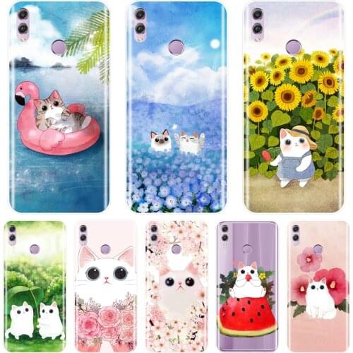 TPU Cat Back Cover For Huawei Honor 7 8 9 10 Lite 7S 7X 7A 7C Pro Soft Silicone Case For Huawei Honor 8X MAX 10 9 8 7 Phone Case