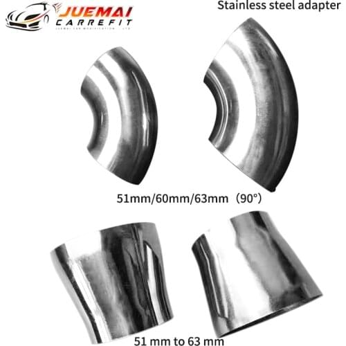 Car exhaust pipe muffler turns into stainless steel elbow 90 degree Angle pipe to reduce diameter car accessories