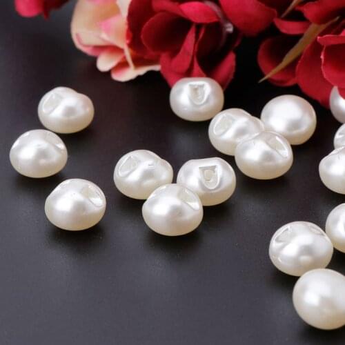 YYSD 50pcs 10mm 11mm Round Sewing Pearl Buttons For Clothing Sewing Accessories Clothing Scrapbooking Garment DIY Apparel Tool