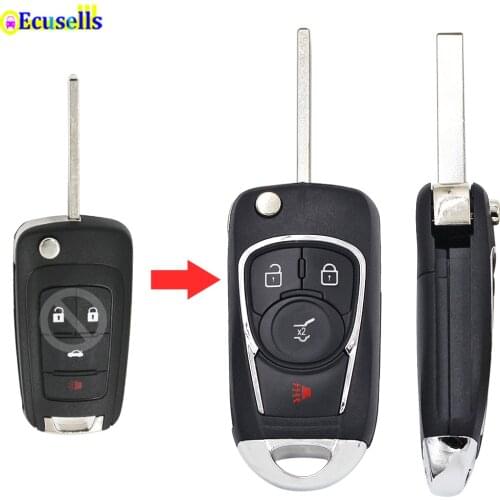 4 Button modified flip remote Key Shell case fob for Chevrolet Malibu Impala Cruze for Buick Encore Allure Lacrosse Regal HU100