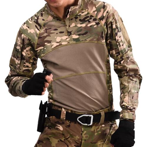 Men Army Tactical Soldiers Military Combat Long Sleeve Camouflage Shirts Paintball T Shirts man hunting clothes military shirts