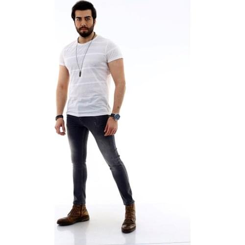 Mens Lycra Slim Jeans Pants Gray 2021 New Season Clothing High Waist Skinny Leg Jeans Four Pockets Full Length Flexible casual