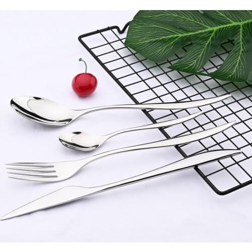 Hot Sale Mirror Silver Cutlery Dinnerware Set Tableware Flatware Set 304 Stainless Steel Kitchen Knife Fork Spoon Wholesale