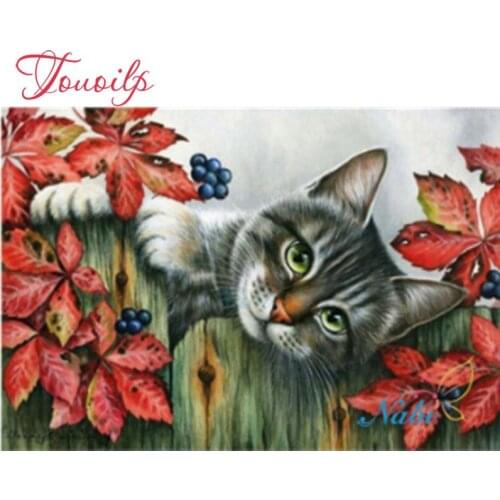 Carré diamant mosaïque peinture diamant broderie point de croix chat-3d bricolage perlé image perles kits