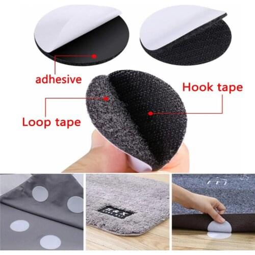 5/10Pc Non-Slip Stickers Self Adhesive Hook Loop Fastener Tape Locking Dots Bed Sheet Sofa Fix Clip Floor Rug Carpet Mat Gripper